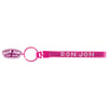 A pink Ron Jon Surf Shop keychain with rhinestone detailing and attached oval metal tag displaying the Ron Jon logo.