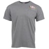Gray short-sleeve t-shirt with a small Ron Jon Surf Shop Cocoa Beach, FL logo on the upper left chest above a pocket.