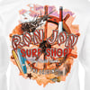 Ron Jon Surf Shop design featuring a ship wheel, lighthouse, surfboards, and seagulls with "Long Beach Island" text.