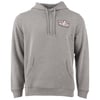 Grey hooded sweatshirt with front pocket and Ron Jon Surf Shop logo on the left chest.