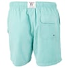 Light blue swim shorts with an elastic waistband and a back pocket.