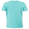 The image shows the back view of a plain, light blue short-sleeve T-shirt.