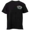 Black T-shirt with Ron Jon Surf Shop logo and Cocoa Beach, FL text on the upper left chest area.