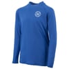 Blue long-sleeve rash guard with a small white Ron Jon Surf Shop logo on the chest.