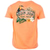 Orange T-shirt featuring a Ron Jon Surf Shop logo with a toucan, tropical leaves, and flowers on the back.