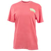 A pink short-sleeve t-shirt with a small Ron Jon Surf Shop logo on the left chest.