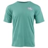 A plain, short-sleeve, green T-shirt with a small Ron Jon Surf Shop logo patch on the upper left chest.
