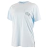 Light blue short-sleeve t-shirt with a chest pocket, featuring a small Ron Jon Surf Shop logo graphic on the pocket.