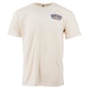 Beige t-shirt with a small blue and orange Ron Jon Surf Shop logo on the left chest.