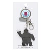 A key chain with a figure on it.