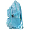 A light blue backpack with multiple zippered compartments, mesh side pocket, and RON JON SURF SHOP printed across the fabric.