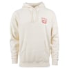 Cream-colored hoodie with a front pocket and drawstring hood. Features a small red and white ONeill logo on the left chest.