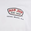 Logo of Ron Jon Surf Shop with text Cocoa Beach, Fla on a white background.