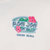 Shirt with Ron Jon Surf Shop Cocoa Beach logo featuring flowers and leaves.