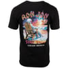 T-shirt showing an astronaut sitting on a beach chair at sunset with the text Ron Jon Surf Shop Cocoa Beach.