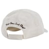 Beige baseball cap with Ron Jon Surf Shop embroidered on the back above the adjustable strap.