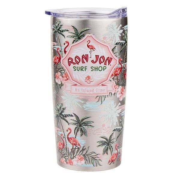10910131000D--ron_jon_retro_flamingo_waves_stainless_steel_tumbler_front.jpg