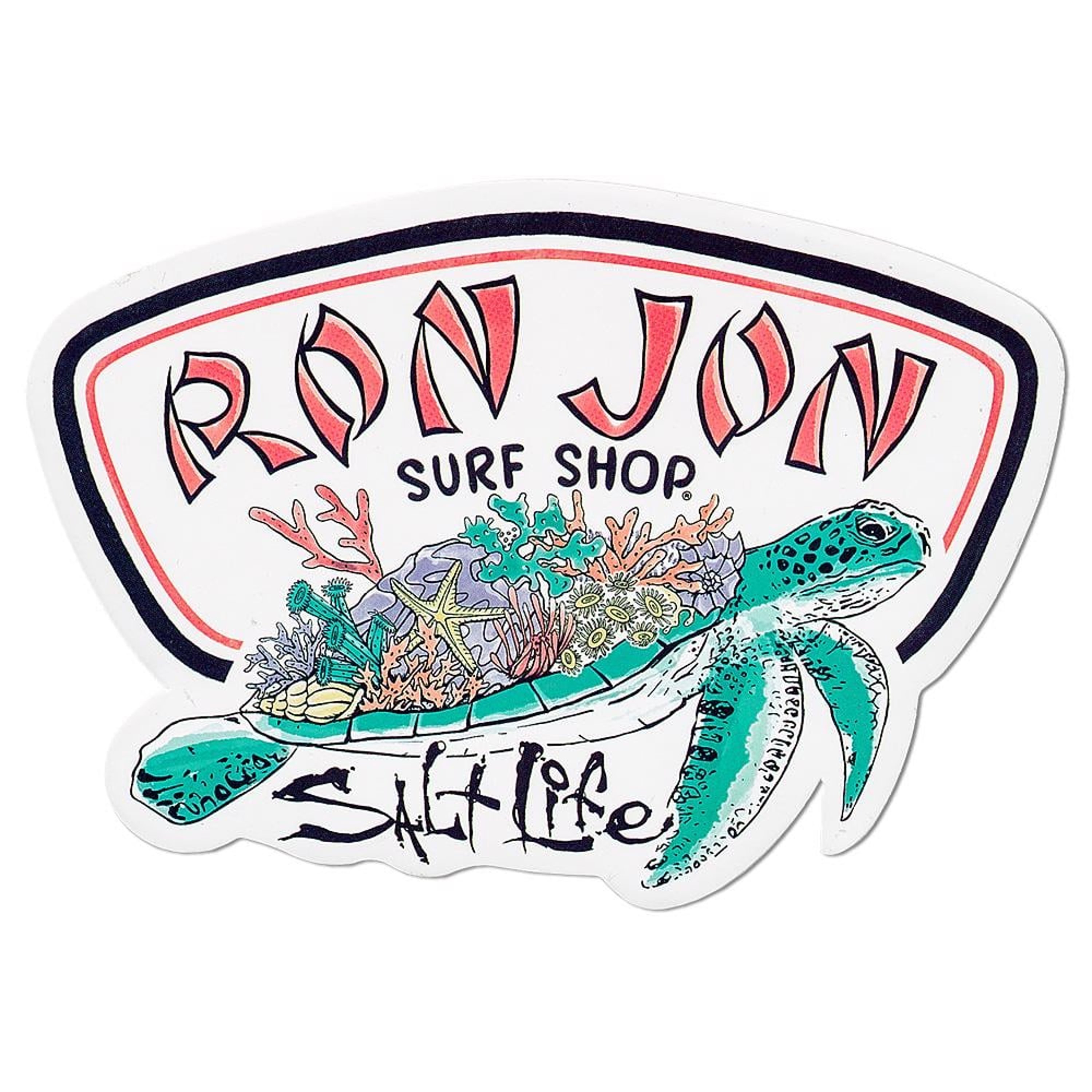 Salt Life Ron Jon Turtle Reef White Sticker