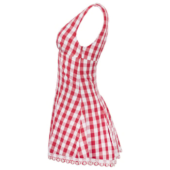 Sofie the Label Women's Red Gingham Lace Mini Dress | Ron Jon Surf Shop