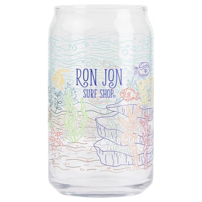 ron jon under the sea can shaped glass front