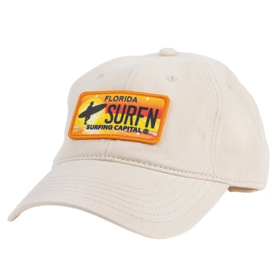 surfing capital natural canvas hat front