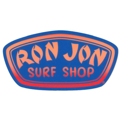 ron jon blue badge rugged sticker front