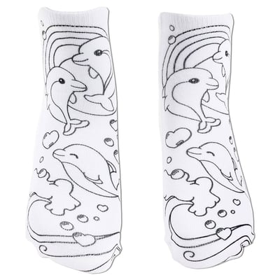 dolphin coloring socks front