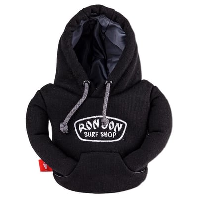 ron jon black badge logo puffin hoodie insulator front