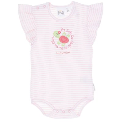  pink earth nymph turtle shell infant romper front