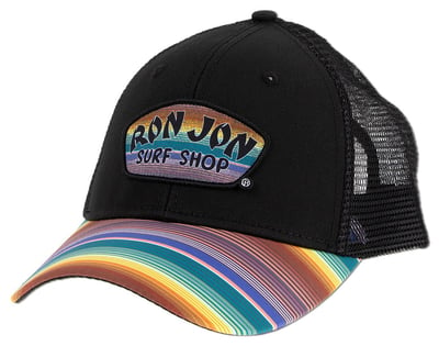 ron jon black baja trucker hat front