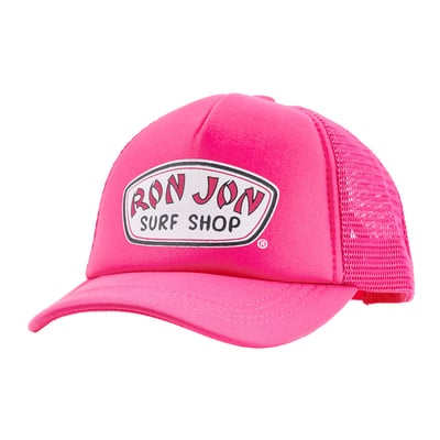 ron jon youth badge foamie hot pink trucker hat front