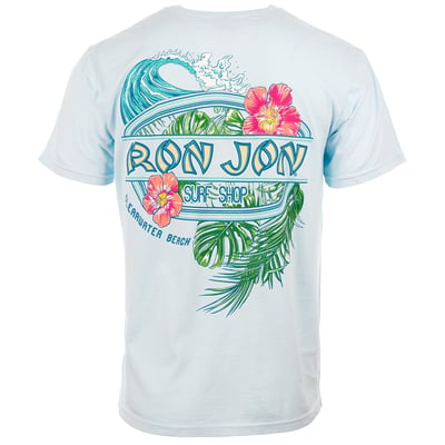 chambray ron jon clearwater beach fl floral surf tee back