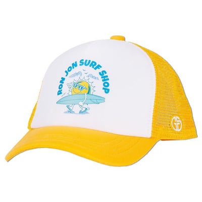 ron jon grom squad radical ray yellow white kids trucker hat front