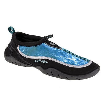 ron jon mens body glove black blue riptide III water shoes angled front