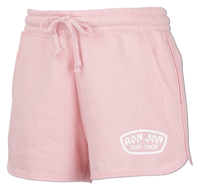  light pink ron jon junior large badge shorts front 2