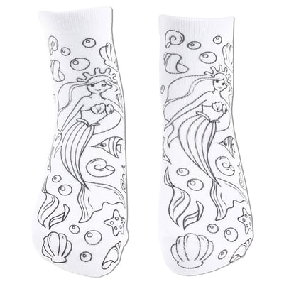 mermaid coloring socks front