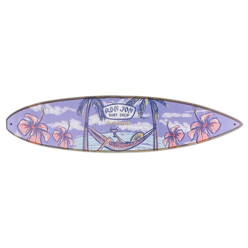 Ron Jon Aqua Stripe Wooden Seahorse Surfboard Wall Hanging | Ron 