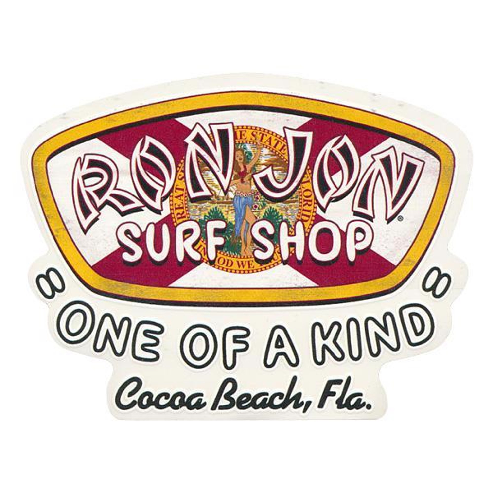 Ron Jon Florida Flag Sticker Souvenirs Ron Jon Surf Shop