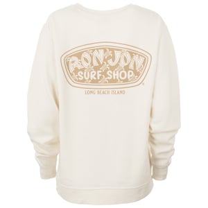 Ron Jon Women's Long Beach Island NJ Icon Badge Crew Neck Pullover