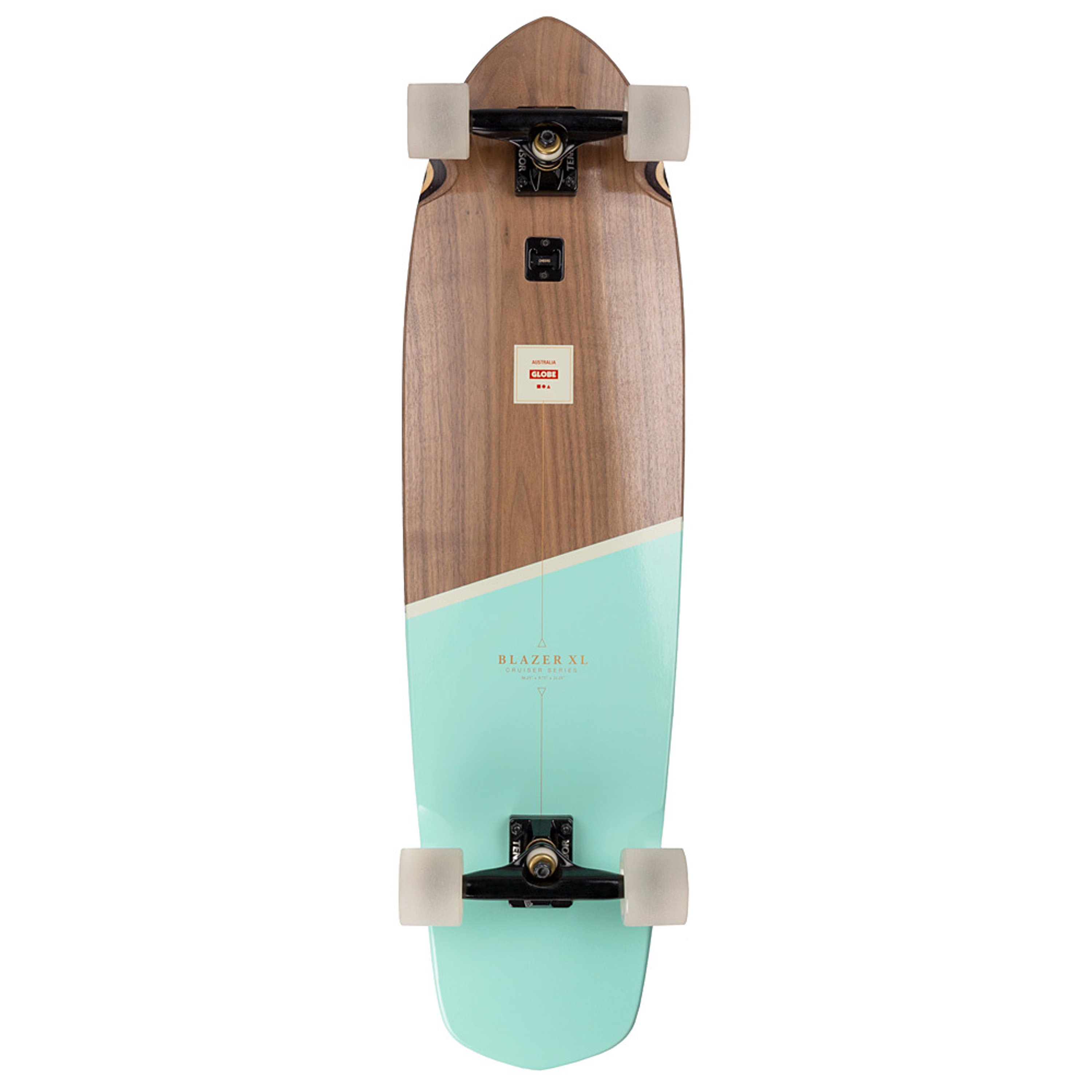 Globe Blazer XL Walnut Aruba Blue 36 Cruiser Skateboard Ron Jon