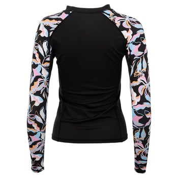★JILLSTUART★ Black long sleeve color blocking rash guard s 10380086000-ron-jon-womens-