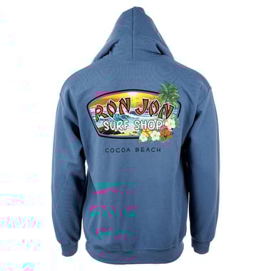 トップス 90s RON JON Full Zip Hoodie Ron Jon Surf Shop Mens Full Zip Sweatshirt Small Dark Navy