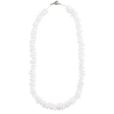 Puka shell white on sale square cut chip necklace