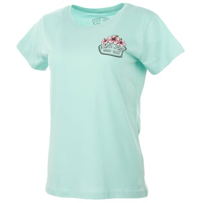 Ron Jon Women's Ocean City MD Distressed Hibiscus Badge Tee