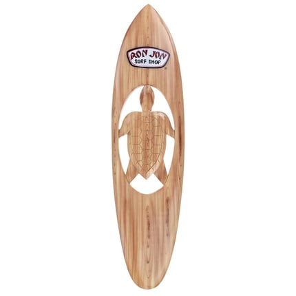 Ron Jon Natural Wooden Turtle Surfboard Wall Hanging | Ron Jon