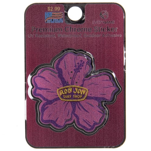 小物 RONJON Ron Jon Hibiscus Flower Chrome Sticker | Ron Jon Surf Shop