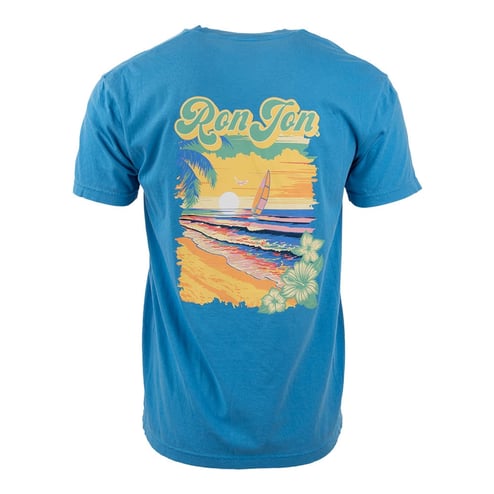 小物 RONJON Ron Jon Women's Cocoa Beach FL Distressed Hibiscus Badge Tee