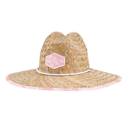 Ron Jon Ocean Mist Pink Coral Straw Lifeguard Hat | Ron Jon Surf Shop