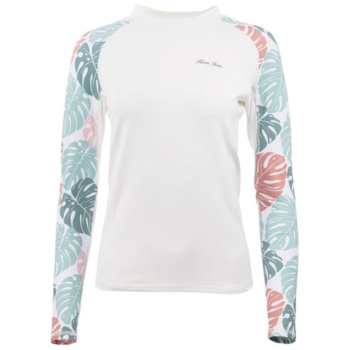 Ron Jon Women's White/Hibiscus Long Sleeve Rash Guard