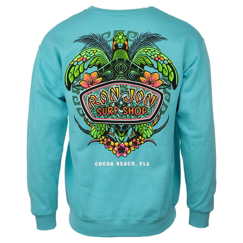 Ron Jon Cocoa Beach FL Neon Sea Turtle Crew Neck Pullover | Ron